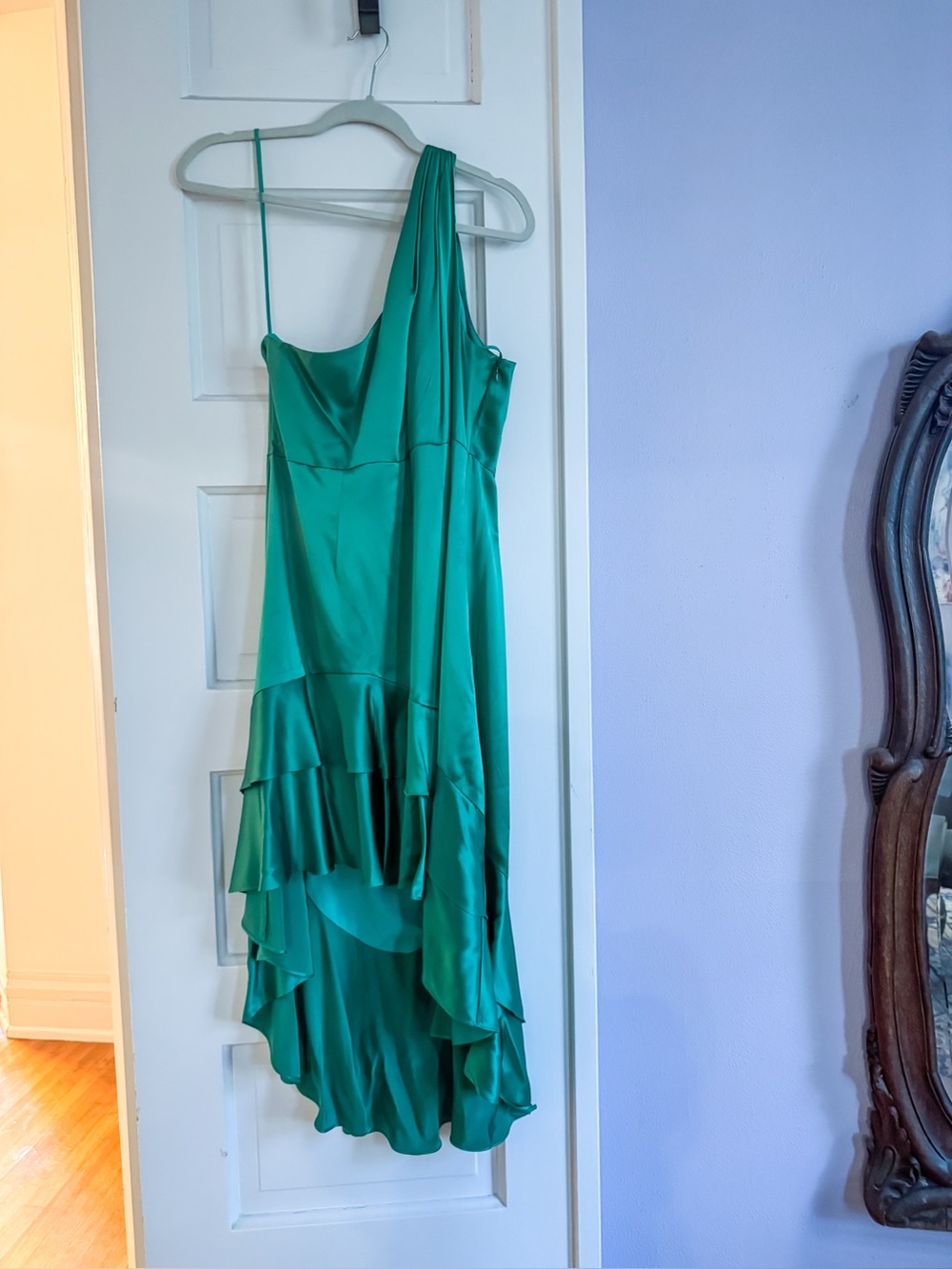 Cinq à Sept One-Shoulder Silk Dress, Size 12